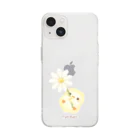 ぴよりびより🐣🧡ひよこのお店屋さんの【ぴよりびより】お花とぴよりC Soft Clear Smartphone Case