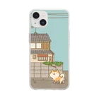 中原じゅん子グッズ店のお散歩柴ちん Soft Clear Smartphone Case