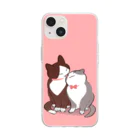 ふじひとの2匹の猫 Soft Clear Smartphone Case