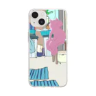 手作り果林の朝日が眩しいねこ Soft Clear Smartphone Case