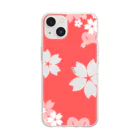 HonNeの桜松（赤） Soft Clear Smartphone Case