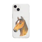greetenの馬 アート Soft Clear Smartphone Case