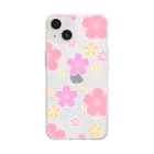 orange_honeyの桜76 Soft Clear Smartphone Case