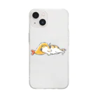 サトウノリコ*のピスピスゆーて寝るネコ【しまミケ】 Soft Clear Smartphone Case