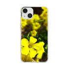 サボニャンSHOPのウクライナ応援 黄色い花のスマホケース Soft Clear Smartphone Case