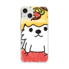 イラスト MONYAAT のPIZZAゲットした　ポメラニアン Soft Clear Smartphone Case