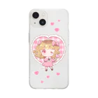 meiのピンク推し女の子スマホケース Soft Clear Smartphone Case