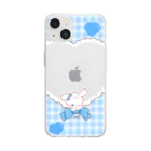 meiの推し活うさぎちゃん青スマホケース Soft Clear Smartphone Case