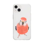 アキクサインコとウロコインコのアキクサインコ Soft Clear Smartphone Case