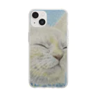 理絵のねこ ぬくぬく Soft Clear Smartphone Case