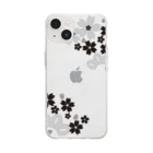 HonNeの桜松R（黒） Soft Clear Smartphone Case