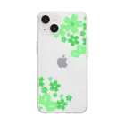 HonNeの桜松R（緑） Soft Clear Smartphone Case