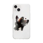 わんこわんこの黒犬サキたん Soft Clear Smartphone Case