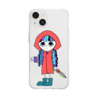 grumpy girl ＊のRainちゃんの雨降りチェック Soft Clear Smartphone Case