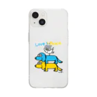 ゆるふわんにゃんのpeace dog Soft Clear Smartphone Case