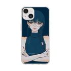 aoshiillustrationのSilver Girl スマホケース Soft Clear Smartphone Case