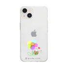 ひろねこさんの冒険*♡･゜の本とお花と♪ Soft Clear Smartphone Case