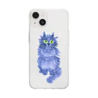 segasworksのながいねこ（お座り） Soft Clear Smartphone Case