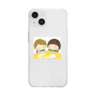 まついはるかの絵のはんぶんずっこ　バナナ編 Soft Clear Smartphone Case