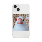 白文鳥にかの日課。のにかくん、鼻の上に種のカラ気づかず。 Soft Clear Smartphone Case