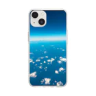 青空の飛行機から見た青空 Soft Clear Smartphone Case