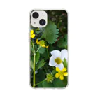 サボニャンSHOPの白と黄色の野花シリーズ② スマホケース Soft Clear Smartphone Case