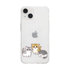 ふわにゃんshopののんびりにゃんず Soft Clear Smartphone Case