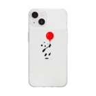 todoyome🐼のドット絵　パンダと風船　 Soft Clear Smartphone Case