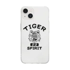 AliviostaのTIGER SPIRIT タイガー アメリカンカレッジ動物 虎 おもしろかわいい Soft Clear Smartphone Case