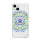 Floweryの花まんだらTシャツ Soft Clear Smartphone Case