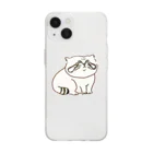 こいおか雑貨店のワンポイントまぬるねこ Soft Clear Smartphone Case