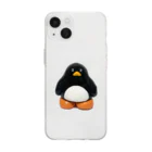 totsukamisako_storeのどっしりペンギン Soft Clear Smartphone Case