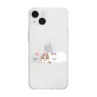 Hinanochin.shopのThree Cats Soft Clear Smartphone Case