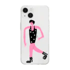 clareclaredoodleのwalking lady phone case Soft Clear Smartphone Case