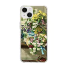 花名画アートグッズのJenny Villebesseyx 《花のある静物》 Soft Clear Smartphone Case