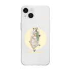 卯月まめのもふもふイラスト屋さんの【No.8】I LOVE UROCITELLUS RICHARDSONII Soft Clear Smartphone Case