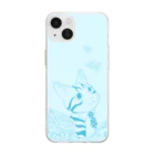 アトリエ『猫虹彩パレット』🐈🌈🎨の【だいだいいろ】薔薇とれおんくん(デフォルメver.) Soft Clear Smartphone Case