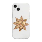 富羽彩絵の寄木　八芒星 ダビデの星 八角星、八線星、 星型八角形、ヘキサグラム  　縁起の良い神聖な図形  Soft Clear Smartphone Case