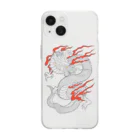 Siderunの館 B2の白龍 (線画) Soft Clear Smartphone Case