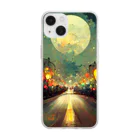 between 01のMoon & Lights / 月と街灯 Soft Clear Smartphone Case