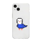 FROG FISH SHOPのことりのくーちゃん〜ドット絵〜 Soft Clear Smartphone Case