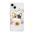 しゃけちゃんストアの恋する乙女猫 Soft Clear Smartphone Case