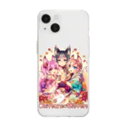 月蝕ざっか店＠SUZURIのOkitsune*Sisters - Ctype Soft Clear Smartphone Case