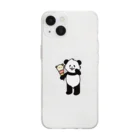 まーのパンダグッズ製作所のアイスを食べるパンダさんスマホケース Soft Clear Smartphone Case