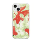 チョビの紫陽花金魚 Soft Clear Smartphone Case