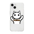 aiueoneko358のパワー猫 Soft Clear Smartphone Case