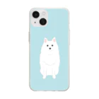 ゆいたっく／犬イラストのスピッツ(おすわりLB) Soft Clear Smartphone Case