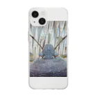 月澄狸のアオクサカメムシ（越冬型）の顔 Soft Clear Smartphone Case