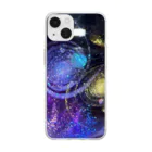 Ripples沖縄レジンアートの宇宙玉レジン Soft Clear Smartphone Case