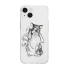 空想画学販売所の猫の天使　招き猫 Soft Clear Smartphone Case